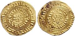 COINS OF THE CRUSADER STATES AND SUCCESSORS CRUSADER IMITATIONS OF ARABIC COINS. KINGDOM OF JERUSALEM. Imitative Gold Coinage with the Fineness of 2/3, Mint: Accon. Imitation of a Fatimid dinar of the