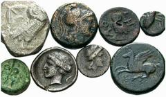 Sammlung Roland Müller, St. Gallen LOTS ATHEN - KORINTH. Athen: Tetradrachmon, 3 Bronzen; Korinth: Drachme, Hemidrachmon, 2 Bronzen. Schön und besser (8)