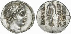 SELEUKID KINGS of SYRIA. Demetrios II Nikator. First reign, 146-138 BC. Drachm (Silver, 4.06 g 1), Seleucia in Pieria. Diademed head of Demetrios II to right. Rev. ΒΑΣΙΛΕΩΣ ΔΗΜΗΤΡΙΟΥ ΝΙΚΑΤΟΡΟΣ Anchor 