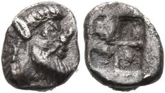 Collection Sans Pareille: Highly Important Collection of Greek Fractions THRACO-MACEDONIAN REGION. Uncertain mint. Circa 500-450 BC. Hemiobol (Silver, 7 mm, 0.39 g). Head of a bearded satyr to right, 