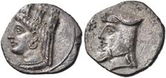 Collection Sans Pareille: Highly Important Collection of Greek Fractions CILICIA OR CYPRUS. Uncertain mint. Mid 4th century BC. Obol (Silver, 11 mm, 0.67 g, 7 h). Draped female bust to left, Aphrodite