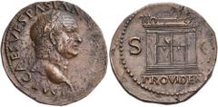 Roman Imperial & Provincial Vespasian, 69-79. As (Copper, 28 mm, 10.90 g, 6 h), Lugdunum, 77-78. IMP CAES VESPASIAN AVG [COS VIII P P] Laureate head of Vespasian to right; with a globe at the point of