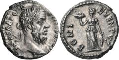 Roman Imperial & Provincial Pescennius Niger, 193-194. Denarius (Silver, 17.5 mm, 2.75 g, 12 h), Antioch. IMP CΛES C PE - S NIGER IVS Λ Laureate head of Pescennius Niger to right. Rev. BONI - EVENTVS 