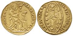 Early Medieval & Islamic CRUSADERS. Knights of Rhodes (Knights Hospitallers). Fabrizio del Carretto, 1513-1521. Ducat (Gold, 22 mm, 3.51 g, 2 h), imitating the Venetian Ducat, mint of Rhodes. •F•FABRI