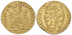 Early Medieval & Islamic CRUSADERS. Knights of Rhodes (Knights Hospitallers). Fabrizio del Carretto, 1513-1521. Ducat (Gold, 22 mm, 3.48 g, 7 h), imitating the Venetian Ducat, mint of Rhodes. •F•FABRI