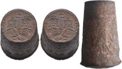 Byzantine Basil I the Macedonian, with Constantine, 867-886. Reverse die for a Histamenon (Iron, 50 x 31 x 22 mm, 214.00 g), of tapering cylindrical form with the narrower end designed to strike the c