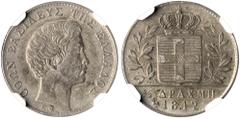 The El Greco Collection of Modern Greek Rarities / Otho GREECE. Otho, 1832-1862. 1/2 Drachmi 1842 (Silver, 19 mm, 2.27 g, 6 h), Athens, struck from dies by Carl Friedrich Voigt, reeded edge. ΟΘΩΝ ΒΑΣΙ