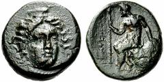 Coins of Thessaly, the BCD Collection Gomphi-Philippopolis Circa 350 BC, and later (?). Tetrachalkon (Bronze, 18mm, 5.87 g 11). Head of Hera, three-quarters facing to right, wearing stephanos and pend