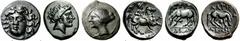 Coins of Thessaly, the BCD Collection Larissa Later 4th/3rd Century BC. Lot of three coins: one bronze dichalkon and two bronze chalkoi. 1171.1 18 mm, 5.35 g 7. Head of the nymph Larissa facing, sligh