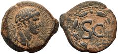 Roman Provincial SYRIA, Seleucis and Pieria. Antioch. Otho, 69. (Bronze, 25 mm, 9.39 g, 12 h). IMP M OTHO CAE(S) AVG Laureate head of Otho to right. Rev. S C within a laurel wreath. BMC 207. McAlee 32