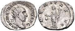 Roman Imperial Trajan Decius, 249-251. Antoninianus (Silver, 22.5 mm, 3.81 g, 12 h), Rome, 250. IMP C M Q TRAIANVS DECIVS AVG Radiate and cuirassed bust of Trajan Decius to right. Rev. VBERITAS AVG Ub