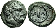 The Anthony Milavic Collection of Ancient Games Coins The Crown Games The Nemean Games ARGOLIS. Kleonai. Circa 320 BC. Dichalkon (Bronze, 16.5 mm, 4.11 g, 8 h). Laureate head of Zeus to right. Rev. K-