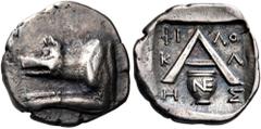 The Anthony Milavic Collection of Ancient Games Coins The Crown Games The Nemean Games ARGOLIS. Argos. Circa 90-50 BC. Hemidrachm (Silver, 16 mm, 2.37 g, 7 h). Forepart of a wolf at bay to left. Rev. 