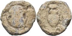 The Jonathan H. Kagan Collection of Ancient Greek Coins BOEOTIA. Thebes. Circa 390-382 BC. Stater (Lead, 21 mm, 11.13 g), struck under the magistrate Ast.... Boeotian shield. Rev. [F]A-ΣT Volute krate