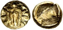The Jonathan H. Kagan Collection of Ancient Greek Coins ASIA MINOR. Uncertain mint. Circa 600-550 BC. 1/48 Stater (Electrum, 5 mm, 0.27 g). Beetle. Rev. Incuse square. Apparently unpublished. Extremel