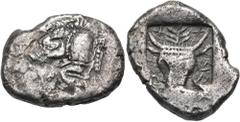The Jonathan H. Kagan Collection of Ancient Greek Coins DYNASTS OF LYCIA. Uncertain dynast, circa 490-475 BC. Stater (Silver, 22.5 mm, 9.08 g, 10 h). Forepart of boar to left. Rev. Unclear Lycian lege