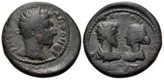 Roman Provincial MYSIA. Parium. Marcus Aurelius, 161-180. (Bronze, 21 mm, 5.40 g, 1 h), 161-165. IMP CAI MA AV ANTONEI Laureate head of Marcus Aurelius to right. Rev. ANTON FAVST Vis-à-vis bare head d