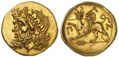 A distinguished collection of greek coins: The property of a Late Collector CIMMERIAN BOSPOROS. Pantikapaion. Circa 340-325 BC. Stater (Gold, 24 mm, 9.09 g, 12 h). Head of Pan to left, wearing a wreat