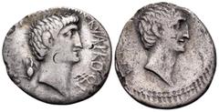 The Robert Hoge collection of Roman Republican & Imperatorial Coins The Triumvirs. Mark Antony and Lucius Antony, Summer 41 BC. Denarius (Silver, 20 mm, 3.29 g, 3 h), Rome mint. Bare head of Marcus An