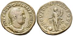 Roman Imperial Balbinus, 238. Sestertius (Orichalcum, 30 mm, 20.39 g, 12 h), Rome, April-May 238. IMP CAES D CAEL BALBINVS AVG Laureate, draped and cuirassed bust of Balbinus to right. Rev. PROVIDENTI