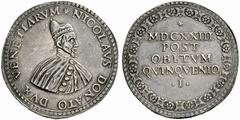 Five Centuries of European Medals and Plaquettes Italy, Venice. Nicolò Donà, XLIII Doge of Venice. 5 April -10 May 1618. Medal (Silver, 50.8mm, 59.46 g), struck on the first 5th anniversary of his dea