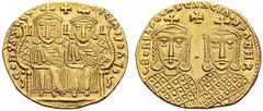 Byzantine Coins -. Solidus (Gold, 4.46 g 6), 778-780. LEOnVS SEgg CONSTAnTInOS O nEOS Crowned figures of Leo IV, bearded and on the left, and Constantine VI, beardless and on the right, wearing chlamy