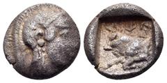 The Collection sans Pareille of Ancient Greek Fractions, Part III DYNASTS OF LYCIA. Kherei, circa 440/30-410 BC. Obol (Silver, 8 mm, 0.64 g, 9 h), Xanthos(?). Head of Athena to right, wearing crested 
