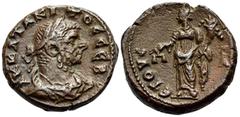 The Prof. James M. Collier Collection - Roman Provincial Coins EGYPT. Alexandria. Tacitus, 275-276. Tetradrachm (Potin, 19.5 mm, 7.07 g, 12 h), Dated regnal year A (1) = 275/276. Α Κ ΚΛ ΤΑΚΙΤΟC CΕΒ la