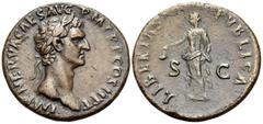 The Prof. James M. Collier Collection - Roman Imperial Coins Nerva, AD 96-98. As (Bronze, 27.5 mm, 9.67 g, 6 h), Rome, 96. IMP NERVA CAES AVG P M TR P COS II P P Laureate head of Nerva to right. Rev. 