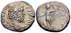 The Prof. James M. Collier Collection - Roman Imperial Coins Septimius Severus, AD 193-211. Denarius (Silver, 17 mm, 3.09 g, 6 h), possibly an ancient imitation, Rome(?), circa 201. SEVERVS PIVS AVG L