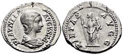 The Prof. James M. Collier Collection - Roman Imperial Coins Plautilla, Augusta, 202-205. Denarius (Silver, 19.5 mm, 2.96 g, 11 h), Rome, 203. PLAVTILLA AVGVSTA Draped bust of Plautilla to right. Rev.
