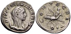 The Prof. James M. Collier Collection - Roman Imperial Coins Diva Mariniana, died before 253. Antoninianus (Billon, 21 mm, 3.89 g, 11 h), Consecration issue, Rome, 255-257. DIVAE MARINIANAE Diademed a