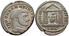 The Prof. James M. Collier Collection - Roman Imperial Coins Maxentius, 307-312. Follis (Bronze, 28 mm, 8.34 g, 6 h), Rome, 308-310. IMP C MAXENTIVS P F [AVG] Laureate bust of Maxentius to right. Rev.