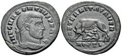 The Prof. James M. Collier Collection - Roman Imperial Coins Maxentius, AD 307-312. Follis (Bronze, 28 mm, 6.31 g, 1 h), Ostia, 308-312. IMP C MAXENTIVS P F AVG Laureate head of Maxentius to right. Re
