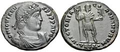 The Prof. James M. Collier Collection - Roman Imperial Coins Jovian, 363-364. Double Maiorina (Bronze, 29.5 mm, 8.96 g, 6 h), Thessalonica. D N IOVIANV-S P F PP AVG Laureate, rosette-diademed, draped 