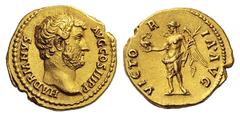 ROMAN AND BYZANTINE COINS Hadrian. AD 117-138. Aureus (Gold, 7.47 g 7), Rome, 138. HADRIANVS AVG COS III P P Bare head of Hadrian to right. Rev. VICTORIA AVG Victory standing left, holding eagle with 