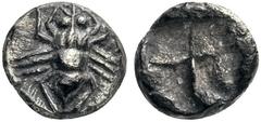 GREEK COINS Ionia Ephesos, Phanes, c. 550-500 BC. Hemiobol (Silver, 8mm, 0.49 g). Insect, probably a bee. Rev. Quadripartite incuse square. Karwiese Series III. Rosen 572. Bold and attractive. Attract