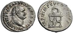 ROMAN & BYZANTINE COINS Titus, 79-81. Denarius (Silver, 19mm, 3.58 g 6), Rome, 80. IMP TITVS CAES VESPASIAN AVG P M Laureate head of Titus to right. Rev. TR P IX IMP XV COS VIII P P Wreath on curule c