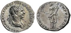 ROMAN & BYZANTINE COINS Trajan, 98-117, Lykia. Denarius (Silver, 18mm, 3.30 g 6), Rome, 116-117. IMP CAES NER TRAIAN OPTIM AVG GERM DAC Laureate and draped bust of Trajan to right. Rev. PARTHICO P M T