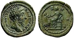 ROMAN & BYZANTINE COINS Marcus Aurelius, 161-180. Semis or medalet (Orichalcum, 20mm, 6.33 g 12), Rome, 171, first semester. IMP M ANTONINVS AVG TR P XXV Laureate head of Marcus Aurelius to right. Rev