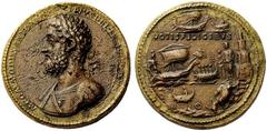 ROMAN & BYZANTINE COINS Commodus, 177-192, Philippopolis. Medallion (Bimetallic (copper and orichalcum), 41mm, 60.01 g 12), Rome, January 190. M COMMODVS ANTONINVS PIVS FELIX AVG BRIT Laureate bust of
