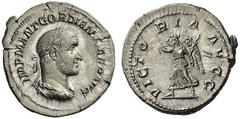 ROMAN & BYZANTINE COINS Gordian II, 238. Denarius (Silver, 19mm, 5.12 g 11), Rome, March-April 238. IMP M ANT GORDIANVS AFR AVG Laureate, draped, and cuirassed bust of Gordian II to right. Rev. VICTOR