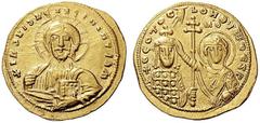 ROMAN & BYZANTINE COINS John I Zimisces, 969-976. Histamenon (Gold, 22mm, 4.34 g 6), Constantinople, 969-976. +IhS XIS REX REgNANTIhm Draped bust of Christ Pantocrator, bearded and with a cross nimbus