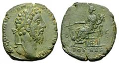 Commodus, 177-192. Sestertius (Orichalcum, 29mm, 16.54 g 6), Rome, 184-185. M COMMODVS ANTON AVG PIVS BRIT Laureate head of Commodus to right. Rev. P M TR P X IMP VII COS IIII P P / S - C / FOR RED Fo