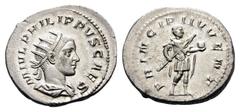 Philip II, as Caesar, 244-247. Antoninianus (Silver, 24mm, 4.72 g 6), Rome, 244-246. M IVL PHILIPPVS CAES Radiate, draped and cuirassed bust of Philip II to right. Rev. PRINCIPI IVVENT Philip II, in m