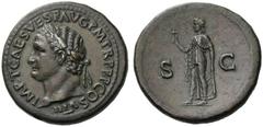 ROMAN AND BYZANTINE COINS Titus, 79-81. Sestertius (Orichalcum, 35mm, 29.78g 7), Rome, 80-81. IMP T CAES VESP AVG P M TR P P P COS VIII Laureate head of Titus to left. Rev. S - C Spes advancing to lef