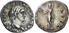 Otho, 15 January - 17 April 69. Denarius (Silver, 19mm, 3.47 g 6), Rome. IMP OTHO CAESAR AVG TR P Bare head of Otho to right. Rev. SECVRITAS P R Securitas standing left, holding wreath in her right ha