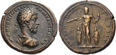 Marcus Aurelius, 161-180. Medallion (Bronze, 40mm, 51.78 g 12), Rome, 168. M ANTONINVS AVG ARM PARTH MAX Laureate, draped and cuirassed bust of Marcus Aurelius to right. Rev. TR P XXII IMP IIII COS II