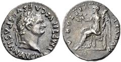 ROMAN IMPERIAL COINS Titus, 79-81. Quinarius (Silver, 14mm, 1.54 g 5), Rome, 79-80. IMP TITVS CAES VESPASIAN AVG P M Laureate head of Titus to right. Rev. VICTORIA AVGVST Victory seated left, holding 
