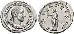 ROMAN IMPERIAL COINS Gordian I, 238. Denarius (Silver, 20mm, 3.22 g 7), Rome, 1-22 April, 238. IMP M ANT GORDIANVS AFR AVG Laureate, draped and cuirassed bust of Gordian I to right. Rev. P M TR P COS 